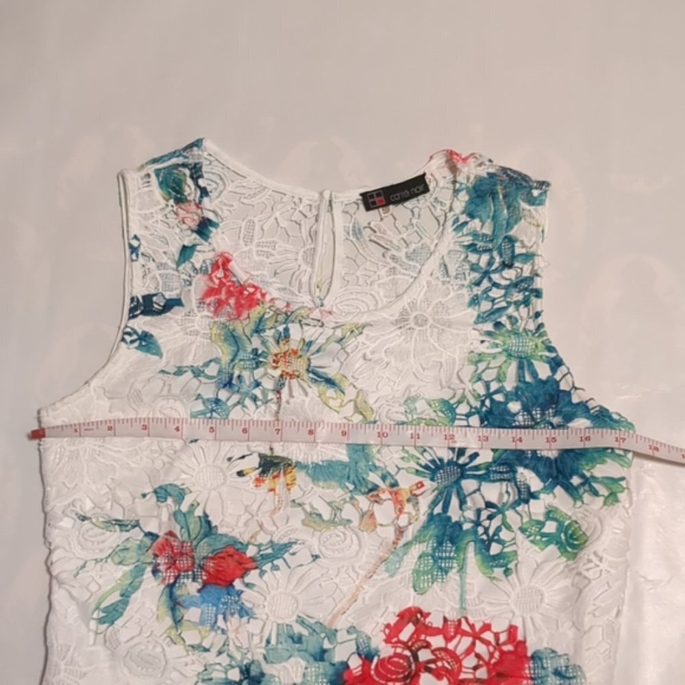 💎CARRE NOIR 💎 White Lace Ocean print dress - 6 - Picture 9 of 10